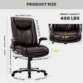 Extra-Wide Heavy-Duty High Back Executive Office Chair with Flip-Up Arms and Thick Seat – Supports Up to 400 lbs for Home Office Use