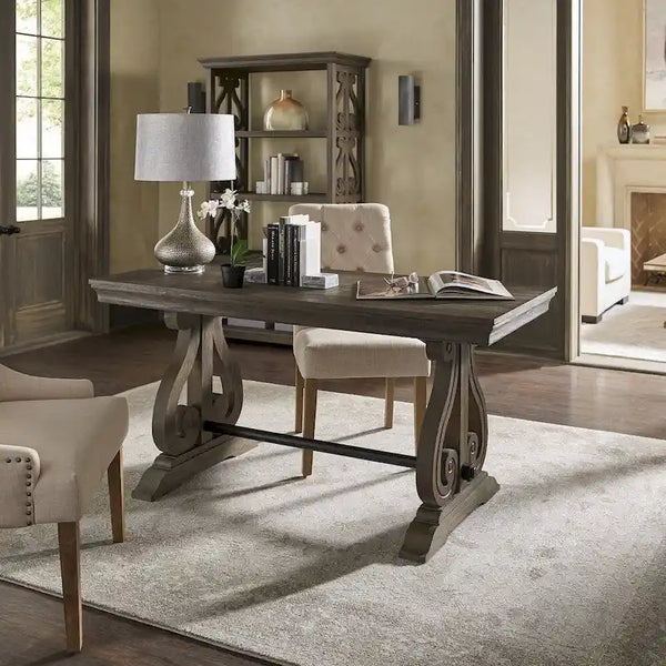 iNSPIRE Q Artisan Gannon 1-Drawer Writing Desk with Wire Brushed Oak Finish