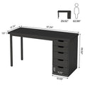 Contemporary Minimalist Computer Desk with 5 Drawer Storage for Study and Writing