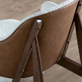 Beck Mid-Century Modern Boucle Wingback Accent Chair in Walnut by Furniture of America