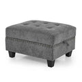 Grey Chenille L-Shaped Modular Sectional Sofa Set with Three Individual Chairs and Three Corner Pieces - Dimensions: 116W x 89.5D x 36.5H