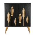 Evari Mid-Century Modern 2-Door Accent Cabinet in Antique Gold - Stylish Sideboard Storage for Living and Dining Rooms