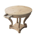 Small Round Dining Table with Curved Legs in Farmhouse Style