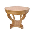 Small Round Dining Table with Curved Legs in Farmhouse Style