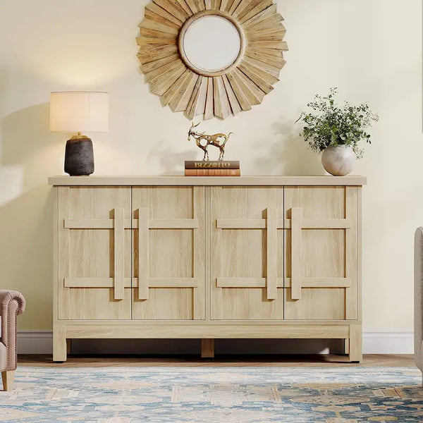 55-Inch Rustic Wood Farmhouse Buffet Cabinet with Ample Storage