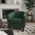 Ethan Barrel Accent Chair in PU Leather with Nailhead Detailing