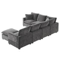 Nestfair Contemporary U-Shaped Modular Sofa Set - 7-Seater Chenille Sectional Couch with 2 Included Pillows