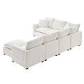 Nestfair Contemporary U-Shaped Modular Sofa Set - 7-Seater Chenille Sectional Couch with 2 Included Pillows