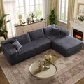 OVIOS Cozy Long Plush Chaise Sofa - No Assembly Needed