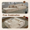 OVIOS Cozy Long Plush Chaise Sofa - No Assembly Needed