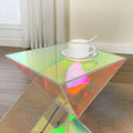 Contemporary Acrylic Accent End Table for Outdoor Use - Dimensions: 18.11"H x 12.6"W x 12.6"L