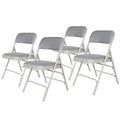 Hampden Furnishings Bernadine Collection Set of 4 Fabric Triple Brace Folding Chairs