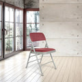 Hampden Furnishings Bernadine Collection Set of 4 Fabric Triple Brace Folding Chairs