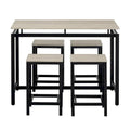 Contemporary 5-Piece Space-Saving Bar Table Set with Table and Stools
