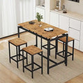 Contemporary 5-Piece Space-Saving Bar Table Set with Table and Stools