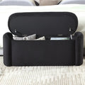 Upholstered Fabric Storage Ottoman for Entryway