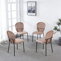 Set of 4 Upholstered Sennit Dining Chairs Featuring Sturdy Metal Legs