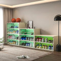LED-Illuminated Glass Door Shoe Storage Cabinet for Sneakers