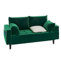 Moasis 56-Inch Velvet Tufted Loveseat Sofa with Button-Detail Seat and Convenient Side Storage Pocket