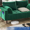 Moasis 56-Inch Velvet Tufted Loveseat Sofa with Button-Detail Seat and Convenient Side Storage Pocket