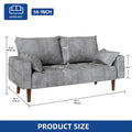 Moasis 56-Inch Velvet Tufted Loveseat Sofa with Button-Detail Seat and Convenient Side Storage Pocket