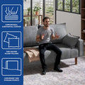 Moasis 56-Inch Velvet Tufted Loveseat Sofa with Button-Detail Seat and Convenient Side Storage Pocket
