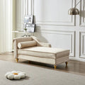 Contemporary Velvet Chaise Lounge Chair with Storage