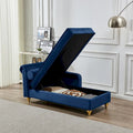 Contemporary Velvet Chaise Lounge Chair with Storage