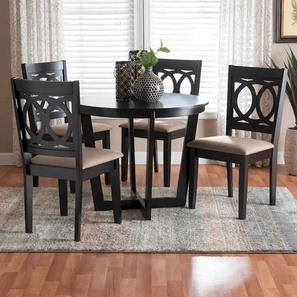 Kara Contemporary 5-Piece Wooden Dining Set