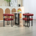 Set of 2 Contemporary PU Fabric Upholstered Barrel Accent Chairs - Stylish Dining and Living Room Armchairs