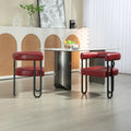 Set of 2 Contemporary PU Fabric Upholstered Barrel Accent Chairs - Stylish Dining and Living Room Armchairs