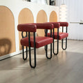 Set of 2 Contemporary PU Fabric Upholstered Barrel Accent Chairs - Stylish Dining and Living Room Armchairs