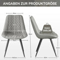 Set of 2 Leather Dining Chairs with Metal Legs