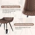 Set of 2 Leather Dining Chairs with Metal Legs