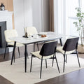 Set of 2 Retro Linen Dining Chairs with Bentwood Backs and Metal Legs