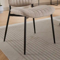Set of 2 Retro Linen Dining Chairs with Bentwood Backs and Metal Legs