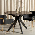 Round Dining Table with Wooden Base for Kitchen and Dining Room