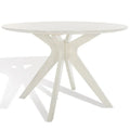 Round Dining Table with Wooden Base for Kitchen and Dining Room