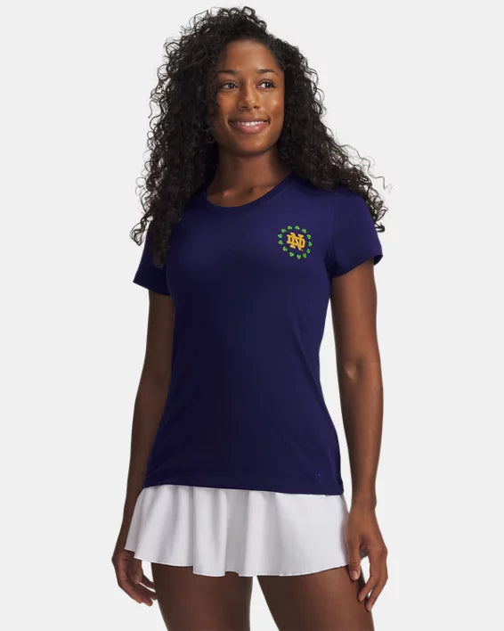 Under Armour Performance Cotton Collegiate Women's V-Neck Short-Sleeve T-Shirt